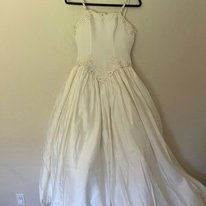 Strappy lace wedding dress